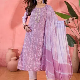 Sangria Printed Pure Cotton Kurta Trouser With Dupatta image 4