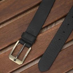 Louis Philippe Black Leather Casual Belt for Men-picture-3