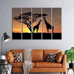 999Store Printed Black MDF 5 Panels Wall Art-39