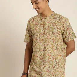 Taavi Ethnic Motifs Kalamkari Block Printed Kurta-image-12