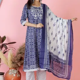 Moda Rapido Women Bandhani Printed Regular Mirror Work Kurta with Palazzos & With Dupatta-picture-27