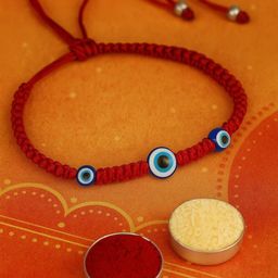 EL REGALO Evil Eye Rakhi With Roli Chawal & Greetings Card-picture-28