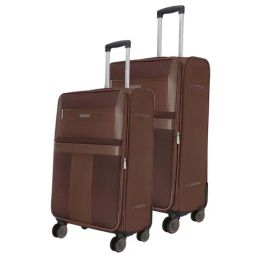 Nasher Miles Toledo Expander Soft-Sided Polyester  Set of 2 Brown Trolley Bags (65 & 75 cm)-2