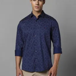 Louis Philippe Sport Blue Cotton Slim Fit Printed Shirt-image-65