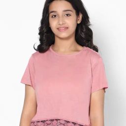 TeenTrums Girls Pink Solid Top-image-34