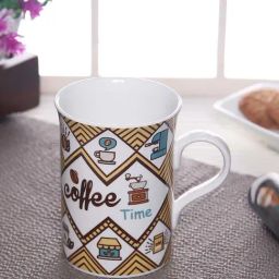 Clay Craft Multicolor Ceramic 8.2 cm Milk Mug (0.34 L) - Set of 2-24