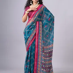 NIRMAL CREATION Ethnic Motifs Zari Pure Cotton Saree-picture-47
