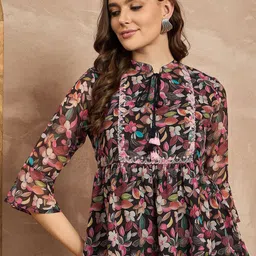 all about you Women Floral Self Design Ethnic Top-image-98