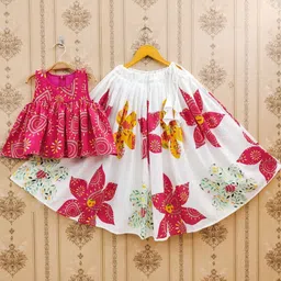JOVK DESIGN Girls Printed Tie and Dye Ready to Wear Lehenga &-image-91