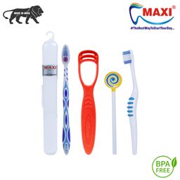 Maxi Mommy And Baby Toothbrush & Tongue Cleaner Oral Care Combo - Multicolor-image-74