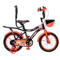 Hi-Fast 16T Bicycle with Storage Basket and Training Wheels - Orange-25