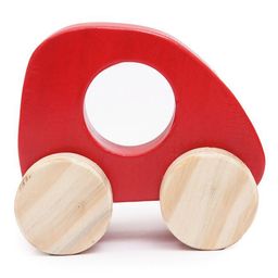 Wooden Push Toy  Pink Nano Car for Kids Small Size - Red-15