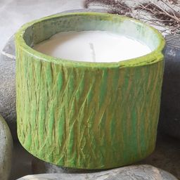 Aranya Earthcraft Bark Texture Soy Wax Candle- Green-19