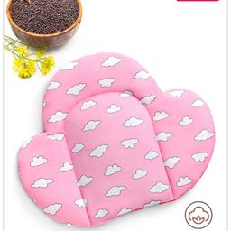 Babyhug Cloud Shaped Head Shaping Mustard Seed Pillow Cloud Print- Pink-image-8
