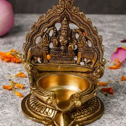 The Advitya Handcrafted Brass Gaj Laxmi Diya Pooja Deepak for Puja Mandir & Worship-image-18