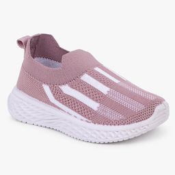 Superminis Mesh Detailed Striped Slip On Shoes - Peach-image-92