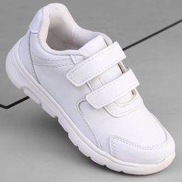 Pine Kids Velcro Closure School Shoes - White-image-42