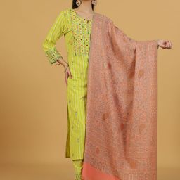 La Vastraa Floral Woven Design Shawl-image-53