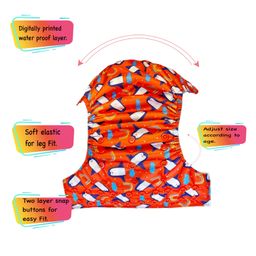 Dumbledo Cloth Diaper Eco-Friendly Reusable Adjustable Free Size Leak Proof Quick Dry Unisex With Insert Pack of 5 - Multicolor image 3