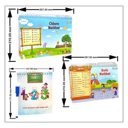 todfod Chhote Natkhat & Bade Natkhat & Rewritable Number Book (Multicolor) - English image 3