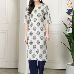 7Threads Women Pack of 6 Ethnic Motifs Printed Floral Crepe Kurta-image-27