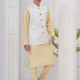 Sethukrishna Men Regular Kurta with Churidar With Nehru Jacket image 3