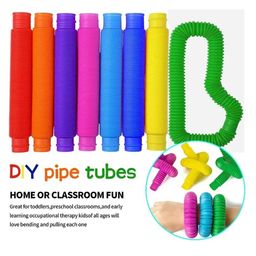 VGRASSP Push And Pull Pipe Tube Toy For Kids, Toddlers - Stretch and Bend Into Your Own Way - Smooth Sensory Fidget Toy - Multicolor (Color As Per Stock) (Pack Of 2) image 5