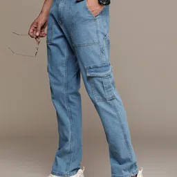 WROGN Men Light Fade Cargo Fit Stretchable Jeans-image-62