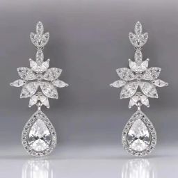 crash.club By CKC Floral Drop with Zirconia Earrings-image-54