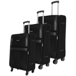 Nasher Miles Toledo Expander Soft-Sided Polyester  Set of 3 Black Trolley Bags (55, 65 & 75 cm)-image-37