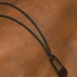 The Bro Code Black Safety Pin Charm Pendant Necklace For Men-image-60