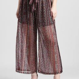 Only Multicolor Polyester Printed High Rise Palazzos-image-94
