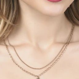 Zaveri Pearls Gold Tone 2 Layers Circular Charm Drop Contemporary Chain-ZPFK14566-35