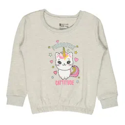 Bodycare Kids Grey Melange Embellished Full Sleeves Sweatshirt-image-88