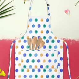 ArtzFolio White & Blue Printed Cotton Aprons-87