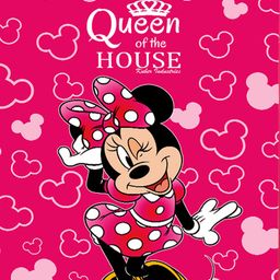 Kuber Industries Set Of 2 Fuchsia Pink & Black Disney Minnie Print Foldable Organiser Basket With Lid & Handles image 2