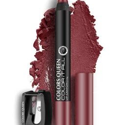 Colors Queen Color It All Lip Crayon Lipstick with Sharpener Brown - 3.5 gm-picture-27