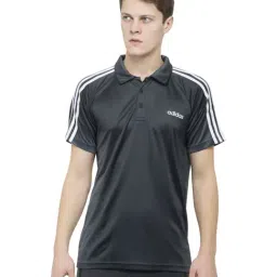 Adidas Dark Grey Regular Fit Polo T-Shirt-picture-3