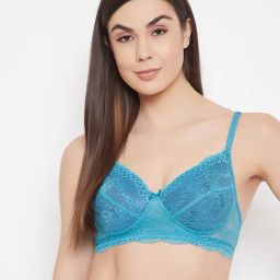 Clovia Blue Non Wired Padded Full Coverage Bra-image-49