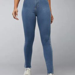 DOLCE CRUDO Blue Denim Skinny Fit Mid Rise Jeans-image-89