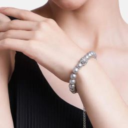 Estele Rhodium-Plated Pearl Bracelet for Women-37