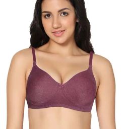 IN CARE Purple Cotton T-Shirt Bra-image-31