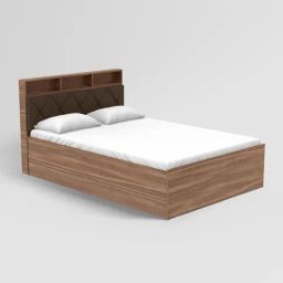 Godrej Interio Lattice Dark Brown Engineered Wood Queen Bed with Box Storage-picture-33