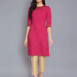 W Purple Kurta with Embroidery-image-103