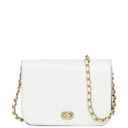 Accessorize London Women's Faux Leather Woven Chain White Evie Sling Bag-image-44