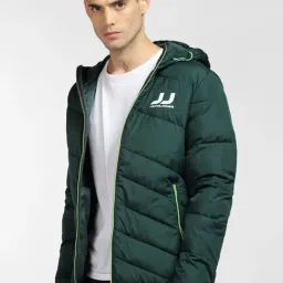 Jack & Jones Green Regular Fit Logo Printed Hooded Jacket-picture-9