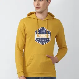 Van Heusen Yellow Slim Fit Printed Hooded SweatShirt-image-28