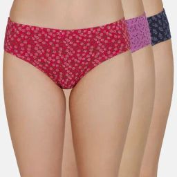 Amante Multicolor Cotton Printed Bikini Panty (Pack of 3)-image-49