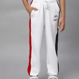 Beverly Hills Polo Club Kids White & Red Color Block Joggers-picture-21