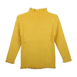 Baby Moo Kids Yellow Regular Fit Full Sleeves Sweater-image-8
